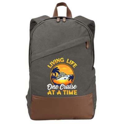 Living Life One Cruise At A Time Cotton Canvas Backpack