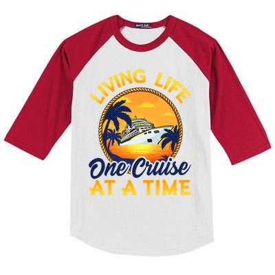 Living Life One Cruise At A Time Kids Colorblock Raglan Jersey