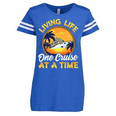 Living Life One Cruise At A Time Enza Ladies Jersey Football T-Shirt