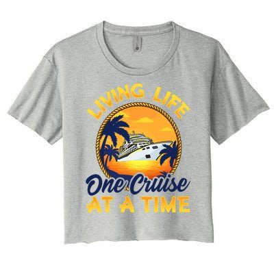 Living Life One Cruise At A Time Women's Crop Top Tee