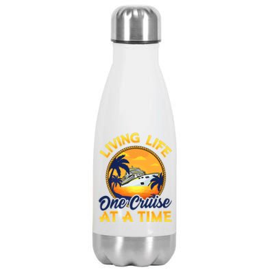 Living Life One Cruise At A Time Stainless Steel Insulated Water Bottle