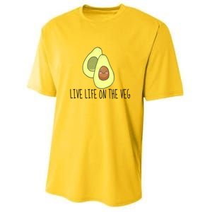 Live Life On The Veg Avocado Vegetarian Vegan Vegetable Gift Youth Performance Sprint T-Shirt