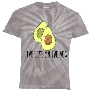 Live Life On The Veg Avocado Vegetarian Vegan Vegetable Gift Kids Tie-Dye T-Shirt