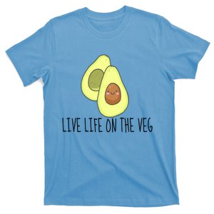 Live Life On The Veg Avocado Vegetarian Vegan Vegetable Gift T-Shirt