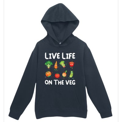 Live Life On The Veg For Vegetarian Gift Urban Pullover Hoodie