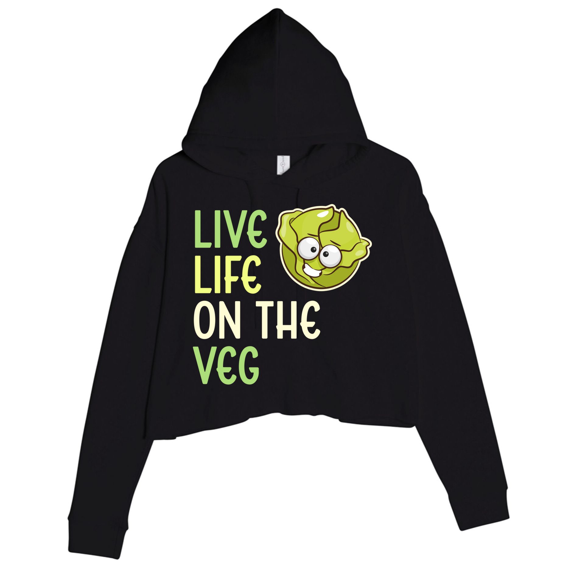 Live Life On The Veg Funny Vegetable Lettuce Vegan Lifestyle Cool Gift Crop Fleece Hoodie