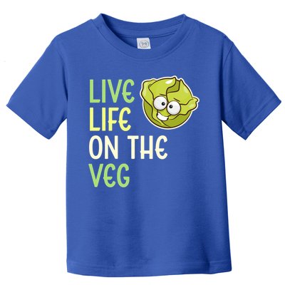 Live Life On The Veg Funny Vegetable Lettuce Vegan Lifestyle Cool Gift Toddler T-Shirt