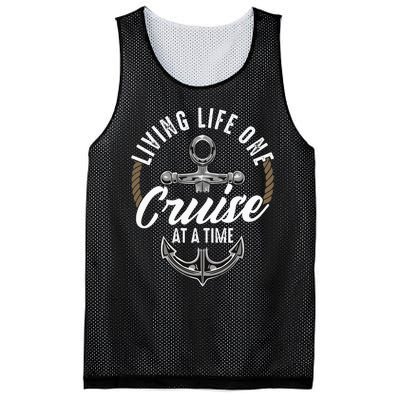 Living Life One Cruise At A Time Funny Cruising Ship Cute Mesh Reversible Basketball Jersey Tank