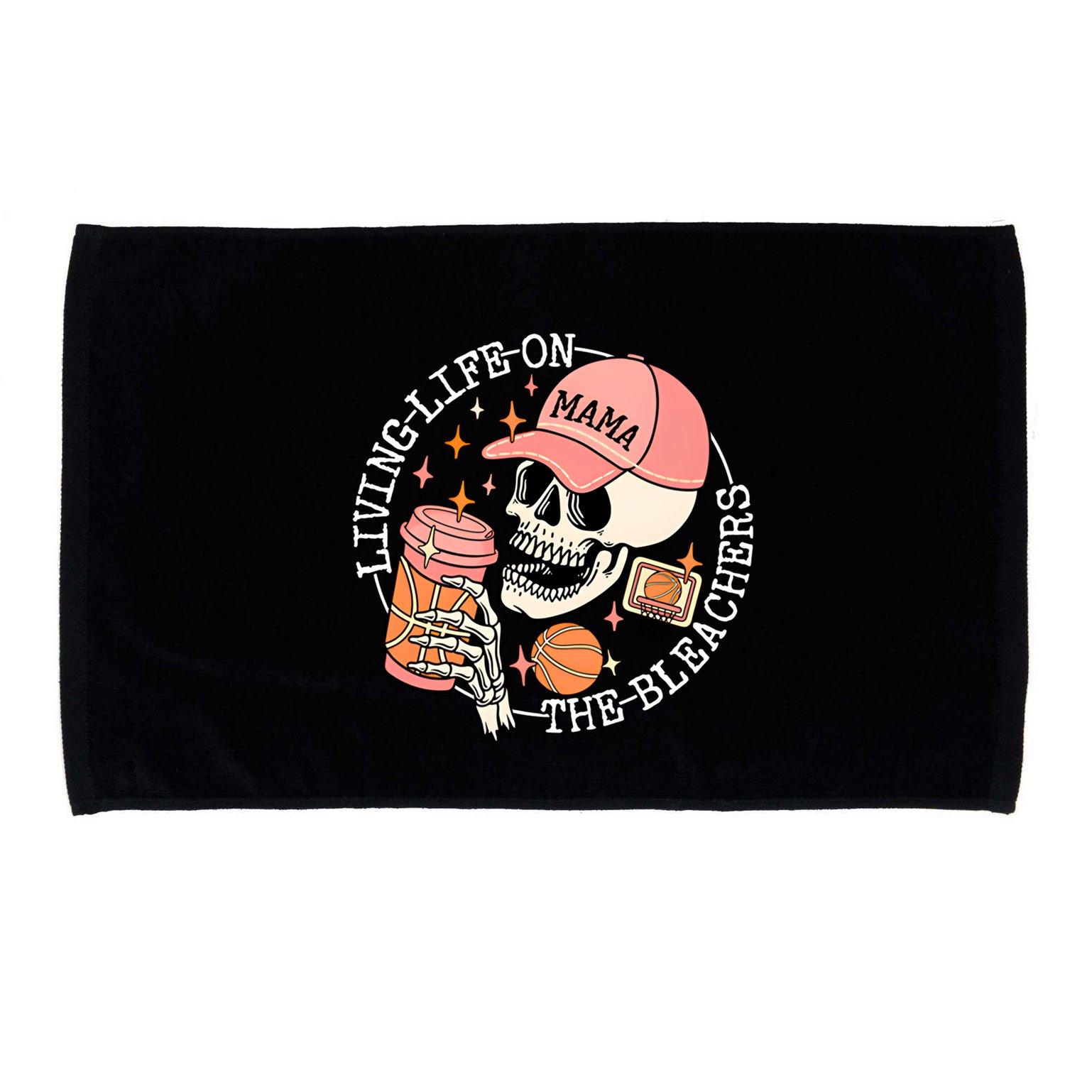 Living Life On The Bleachers Basketball Mama Skull Cute Gift Microfiber Hand Towel