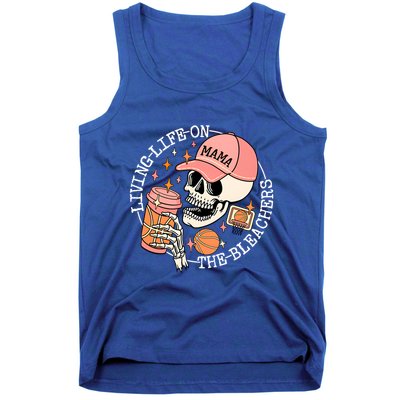 Living Life On The Bleachers Basketball Mama Skull Cute Gift Tank Top