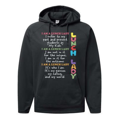 Lunch Lady Proud Lunch Lady Gift For Cafeteria Worker Cafeteria Squad Performance Fleece Hoodie