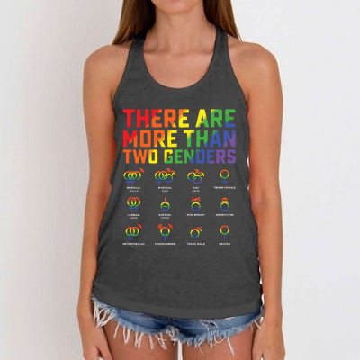 Love Lgbt Pride Them There Are More Than Two Genders Women's Knotted Racerback Tank