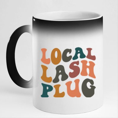 Local Lash Plug Lash Tech Lash Artist Retro Eyelash Gift 11oz Black Color Changing Mug