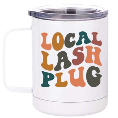 Local Lash Plug Lash Tech Lash Artist Retro Eyelash Gift 12 oz Stainless Steel Tumbler Cup