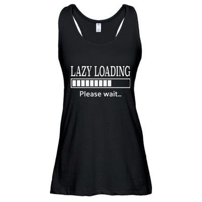 Lazy Loading… Please Wait Funny Tech Ladies Essential Flowy Tank