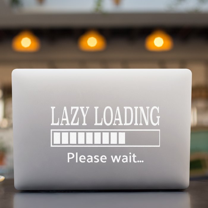 Lazy Loading… Please Wait Funny Tech Permanent Decal Sticker