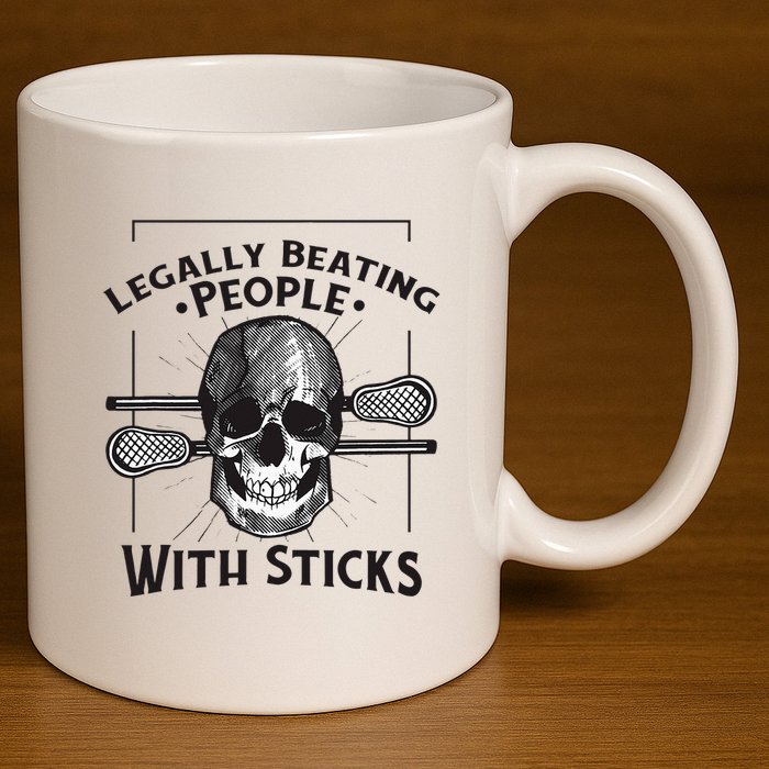 Lacrosse Lacrosse Player Stick Quote 11oz C Handle Ceramic Mug
