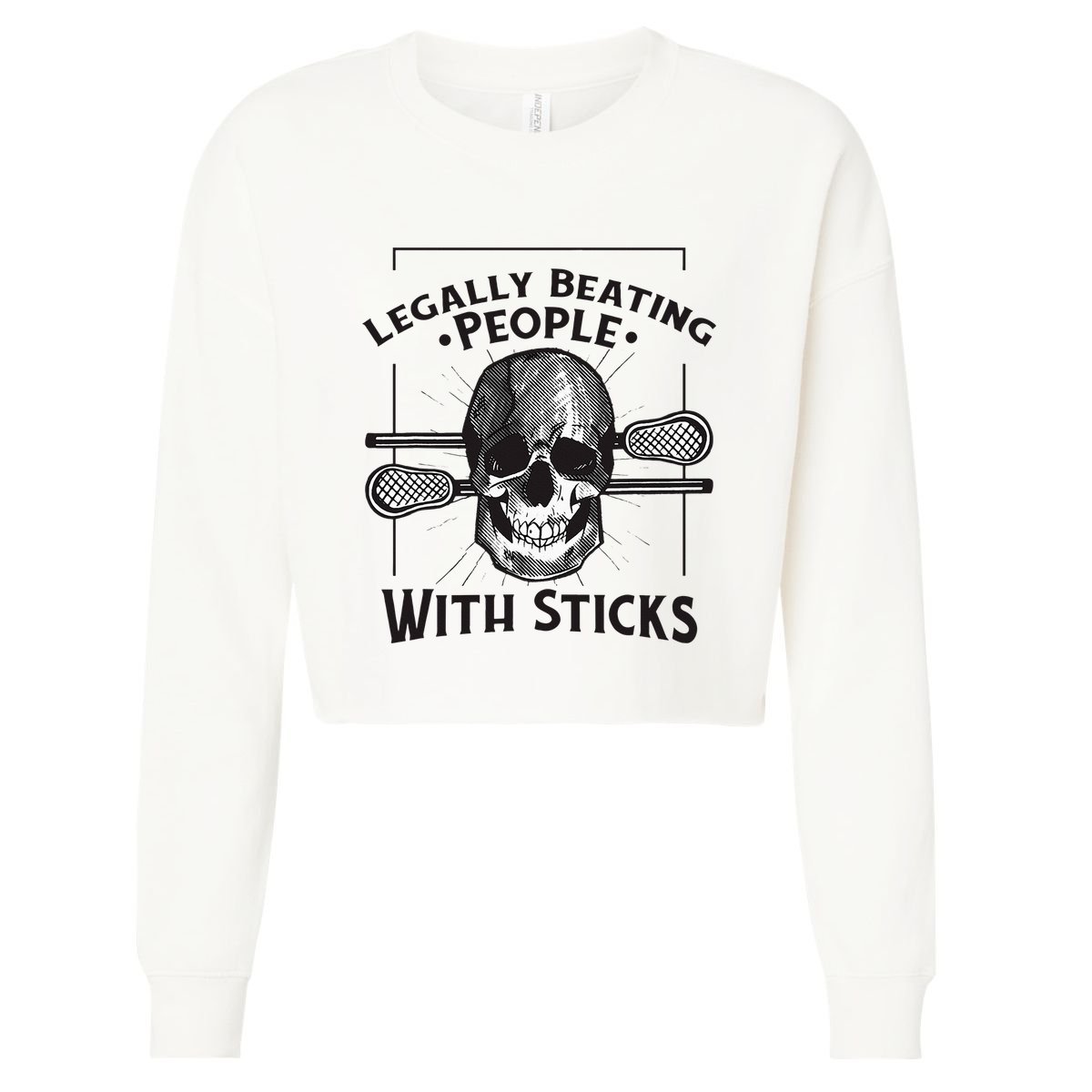 Lacrosse Lacrosse Player Stick Quote Cropped Pullover Crew