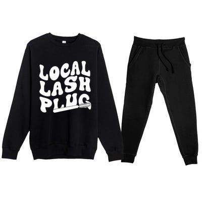 Local Lash Plug Technician Lash Tech Esthetician Premium Crewneck Sweatsuit Set