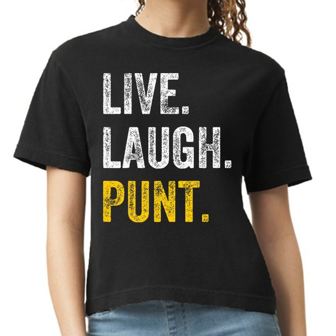 Live Laugh Punt Funny Punts Iowa Lover  Comfort Colors Boxy T-Shirt