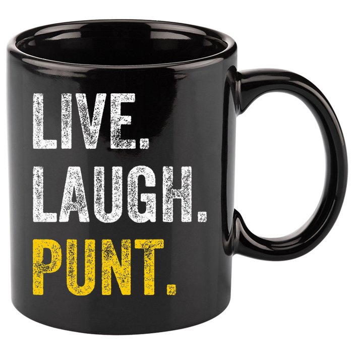 Live Laugh Punt Funny Punts Iowa Lover  11oz C Handle Ceramic Mug