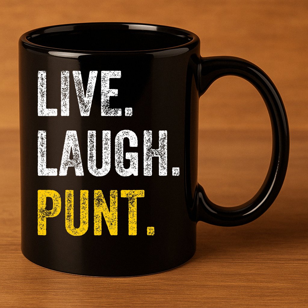Live Laugh Punt Funny Punts Iowa Lover  11oz C Handle Ceramic Mug