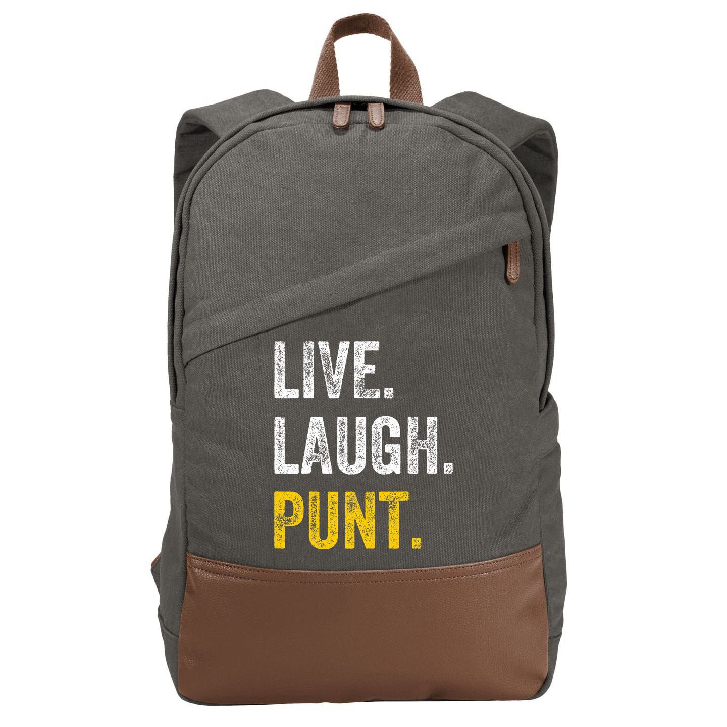 Live Laugh Punt Funny Punts Iowa Lover  Cotton Canvas Backpack