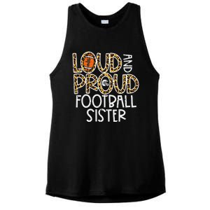 Leopard Loud & Proud American Football Sister Family  Ladies PosiCharge Tri-Blend Wicking Tank