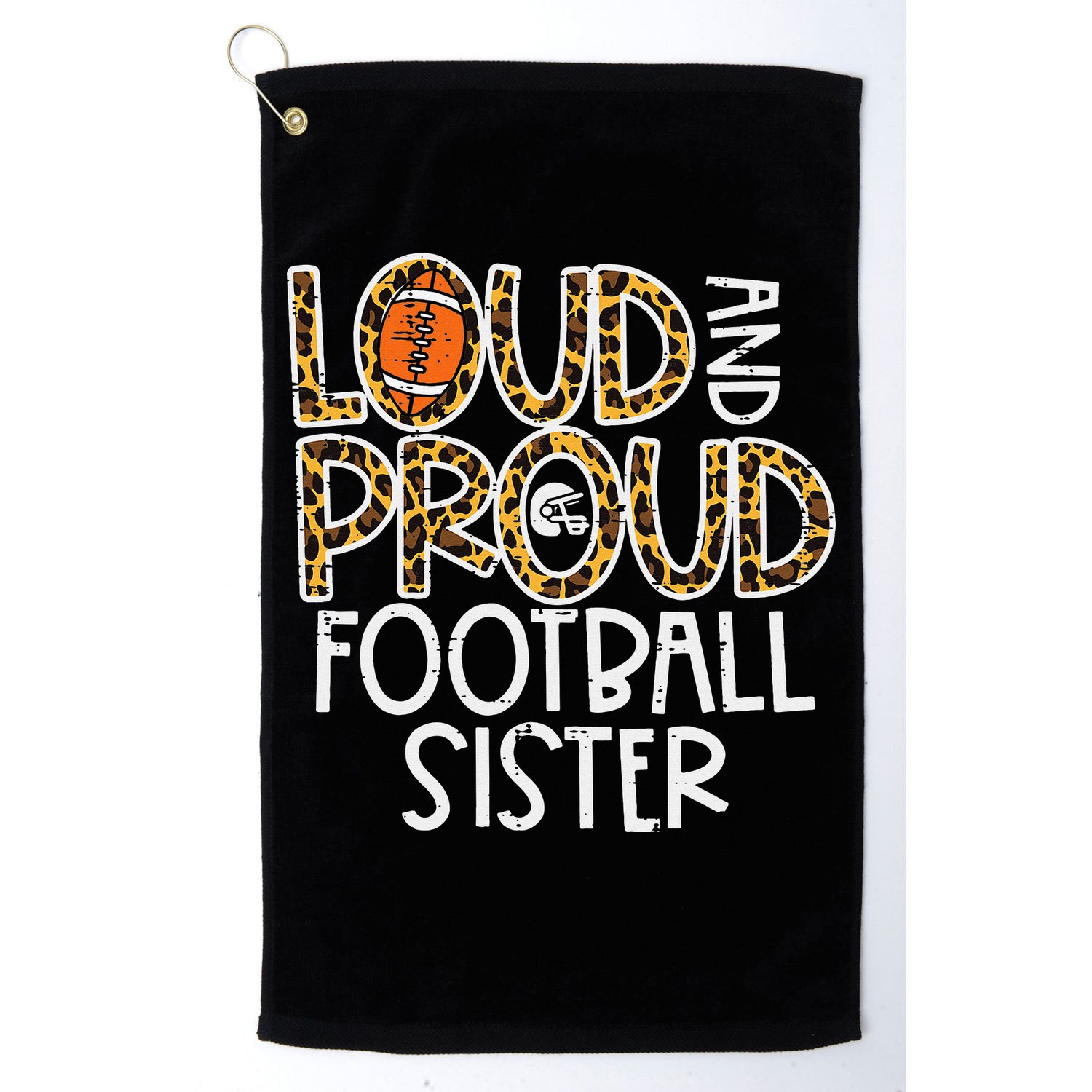 Leopard Loud & Proud American Football Sister Family  Golf Towel