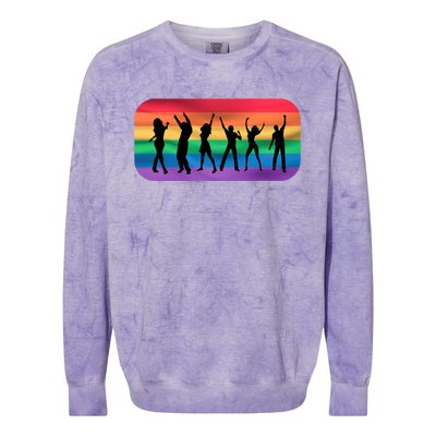 Lgbt Lgbtq Pride Awareness Dancing For Gays And Lesbians Gift Colorblast Crewneck Sweatshirt