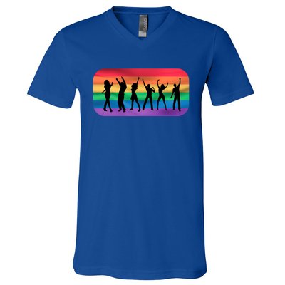 Lgbt Lgbtq Pride Awareness Dancing For Gays And Lesbians Gift V-Neck T-Shirt