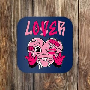 Loser Lover Pink Drip Heart Matching Coaster