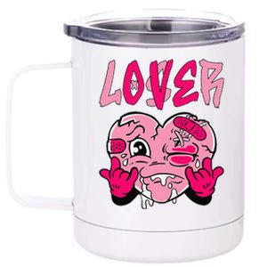 Loser Lover Pink Drip Heart Matching 12 oz Stainless Steel Tumbler Cup