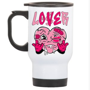 Loser Lover Pink Drip Heart Matching Stainless Steel Travel Mug