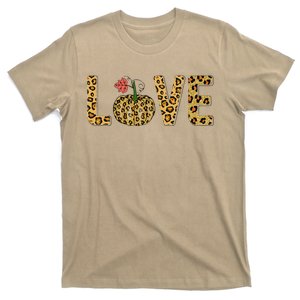 Love Leopard Pumpkin Autumn Design T-Shirt