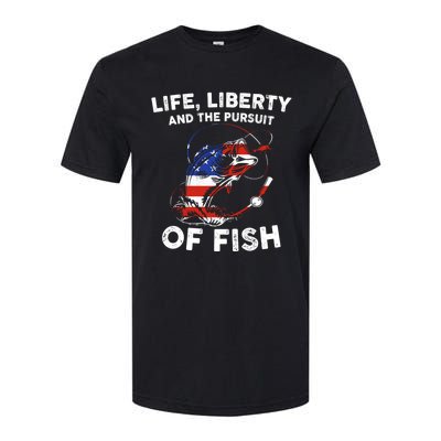 Life Liberty Pursuit Of Fish Fisher Usa Us Funny 4th Of July Gift Softstyle® CVC T-Shirt