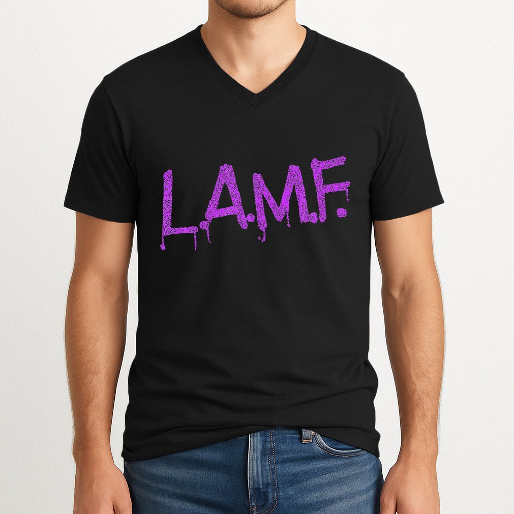 L.A.M.F. Lamf Punk Rock Retro Debbie Funtime Summer Camp V-Neck T-Shirt