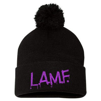 L.A.M.F. Lamf Punk Rock Retro Debbie Funtime Summer Camp Pom Pom 12in Knit Beanie