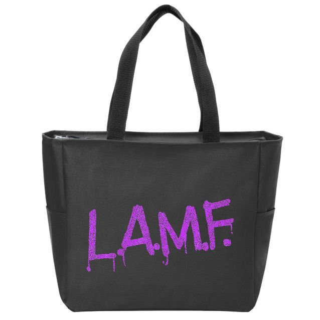 L.A.M.F. Lamf Punk Rock Retro Debbie Funtime Summer Camp Zip Tote Bag