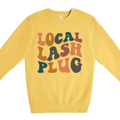 Local Lash Plug Lash Tech Lash Artist Retro Eyelash Gift Premium Crewneck Sweatshirt