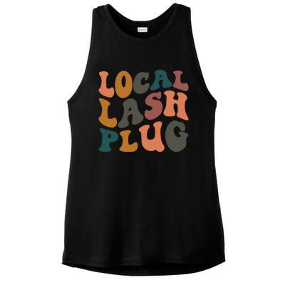 Local Lash Plug Lash Tech Lash Artist Retro Eyelash Gift Ladies PosiCharge Tri-Blend Wicking Tank