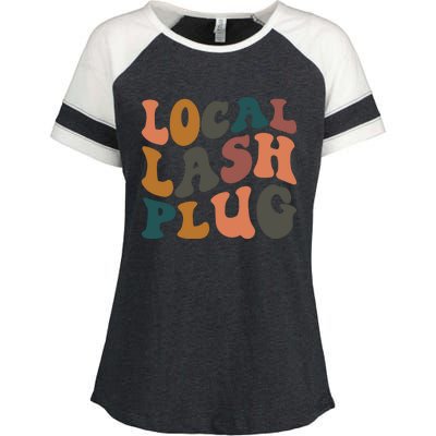 Local Lash Plug Lash Tech Lash Artist Retro Eyelash Gift Enza Ladies Jersey Colorblock Tee