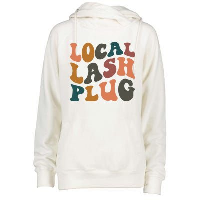 Local Lash Plug Lash Tech Lash Artist Retro Eyelash Gift Womens Funnel Neck Pullover Hood