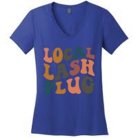 Local Lash Plug Lash Tech Lash Artist Retro Eyelash Gift Women's V-Neck T-Shirt