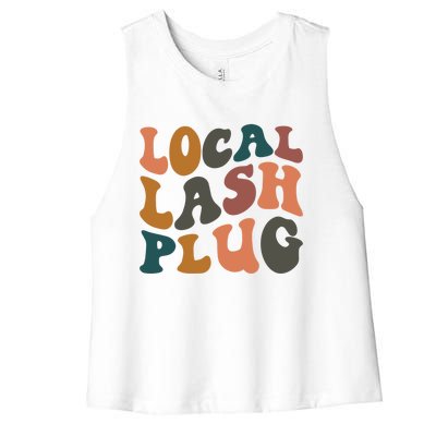 Local Lash Plug Lash Tech Lash Artist Retro Eyelash Gift Women's Racerback Cropped Tank