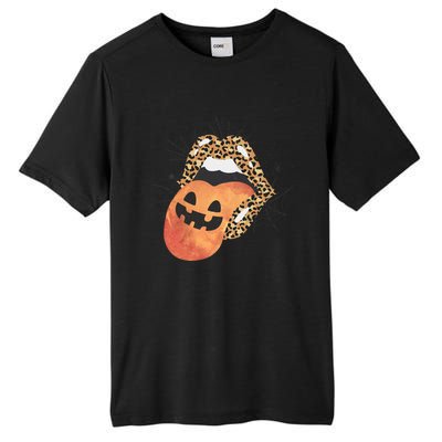 Leopard Lips Pumpkin Spooky Season Halloween Witchy Gift Tall Fusion ChromaSoft Performance T-Shirt