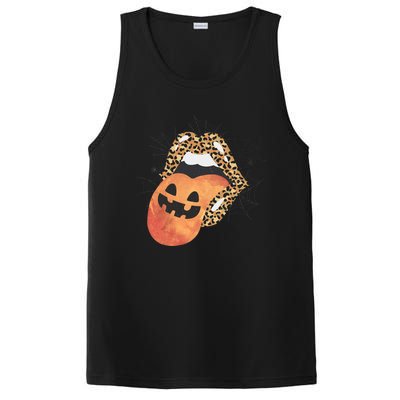 Leopard Lips Pumpkin Spooky Season Halloween Witchy Gift PosiCharge Competitor Tank