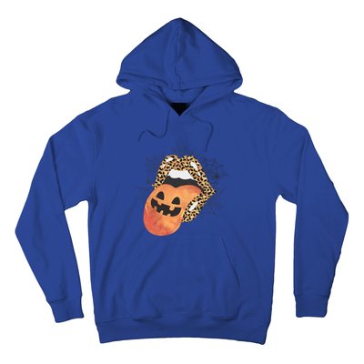 Leopard Lips Pumpkin Spooky Season Halloween Witchy Gift Hoodie