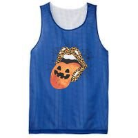 Leopard Lips Pumpkin Spooky Season Halloween Witchy Gift Mesh Reversible Basketball Jersey Tank