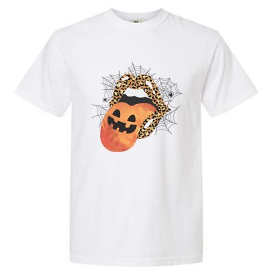 Leopard Lips Pumpkin Spooky Season Halloween Witchy Gift Garment-Dyed Heavyweight T-Shirt